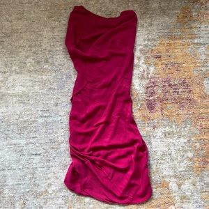 Vivienne Westwood Anglomania asymmetric red crepe draped dress